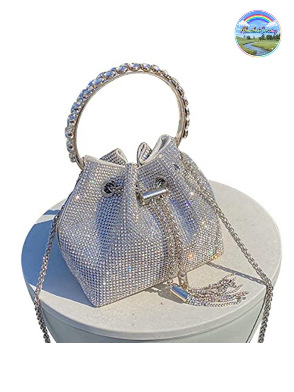 Rhinestone Evening Clutch Sparkly Crystal Purse Detachable Strap Party Prom
